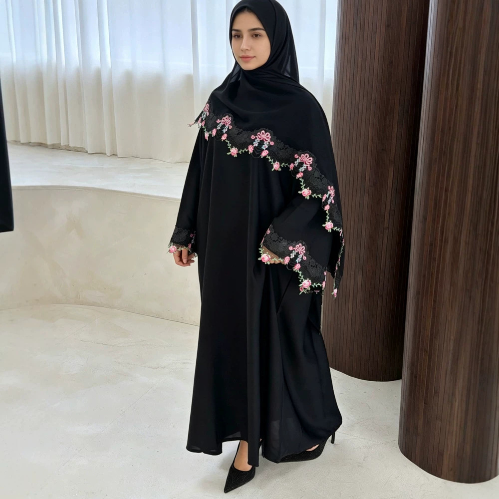 Embroidery Hijab - Праздничное платье для женщин: мусульманская абайя,