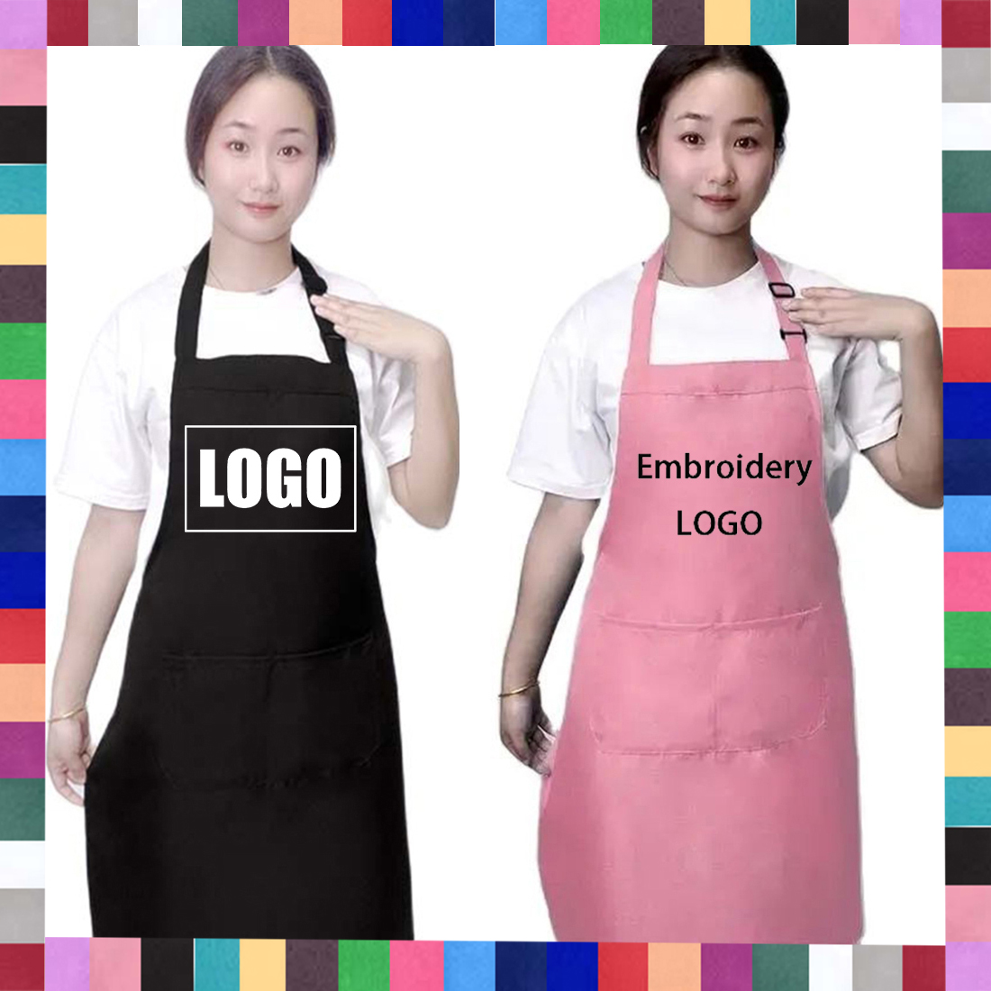 Embroidery Kitchen - 18-цветные фартуки с логотипом на заказ