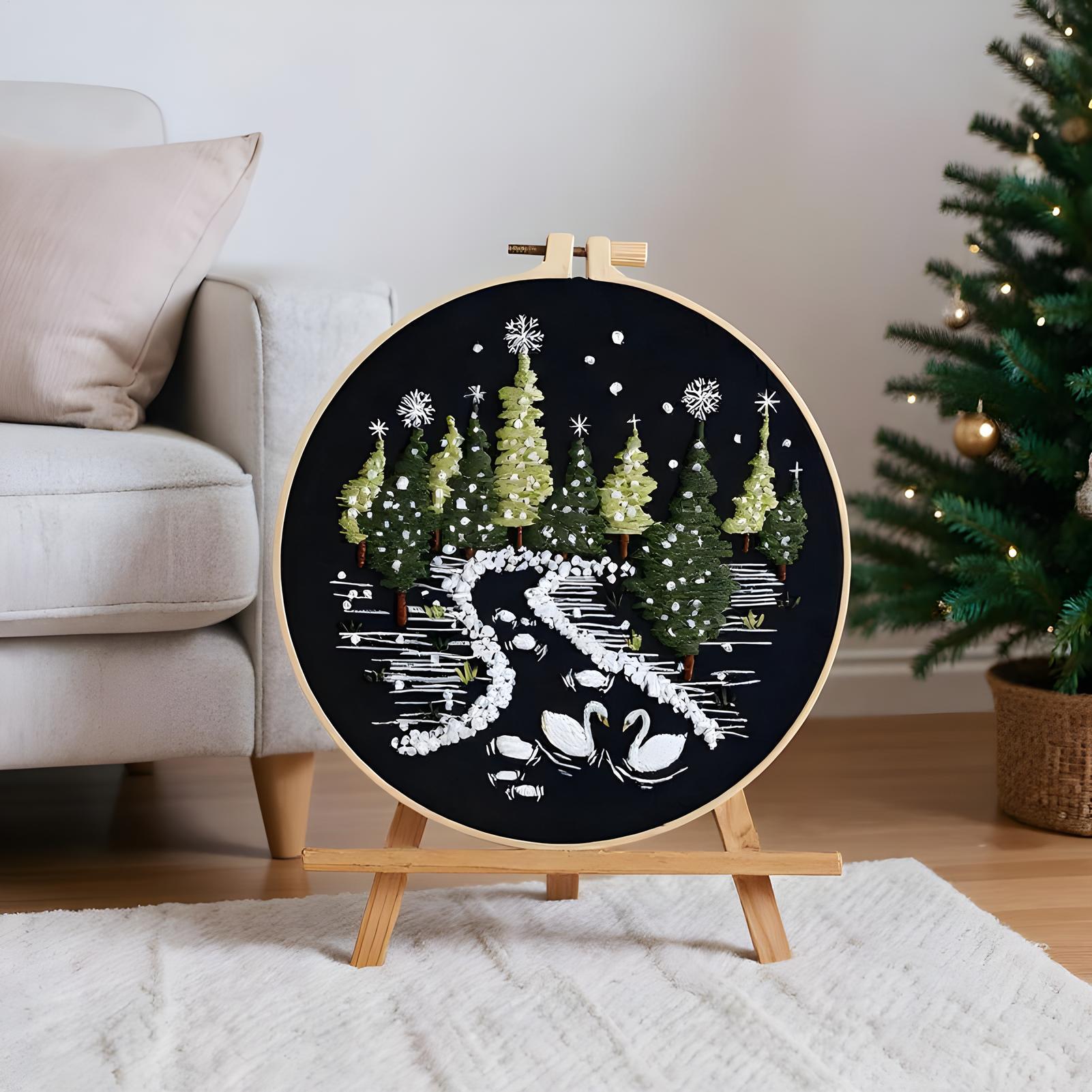 Embroidery Kitchen - Рождественский набор для вышивания, легкий снежный