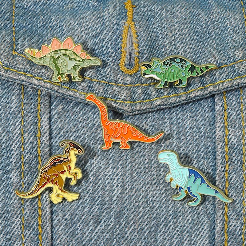 Embroidery Logo - Красочные эмалированные булавки с динозаврами на
