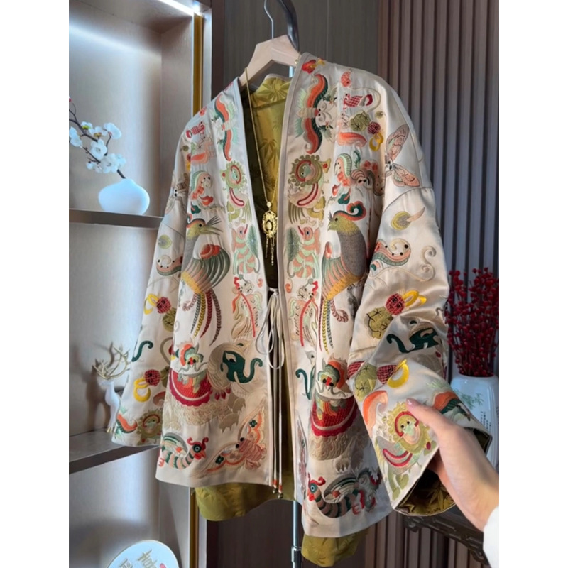 Embroidery Origin - Новый кардиган-кимоно в китайском стиле, женский