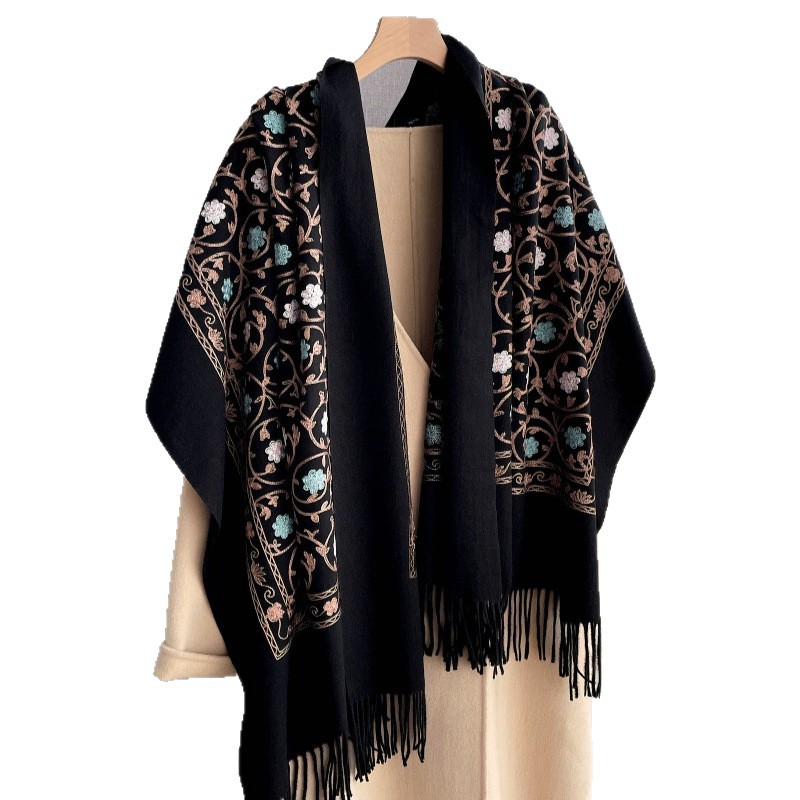 Embroidery Hijab - Новинка 2025 года, кашемировый шарф с