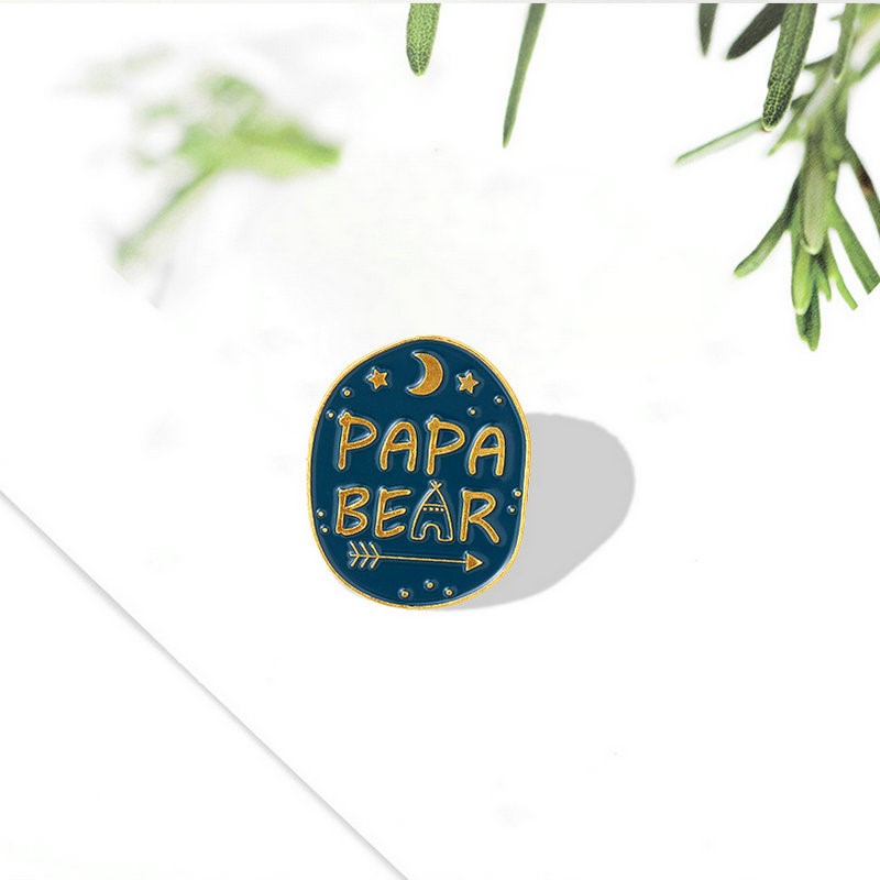 Embroidery Logo - Эмалированные булавки «Мама-папа-медведь», броши на заказ