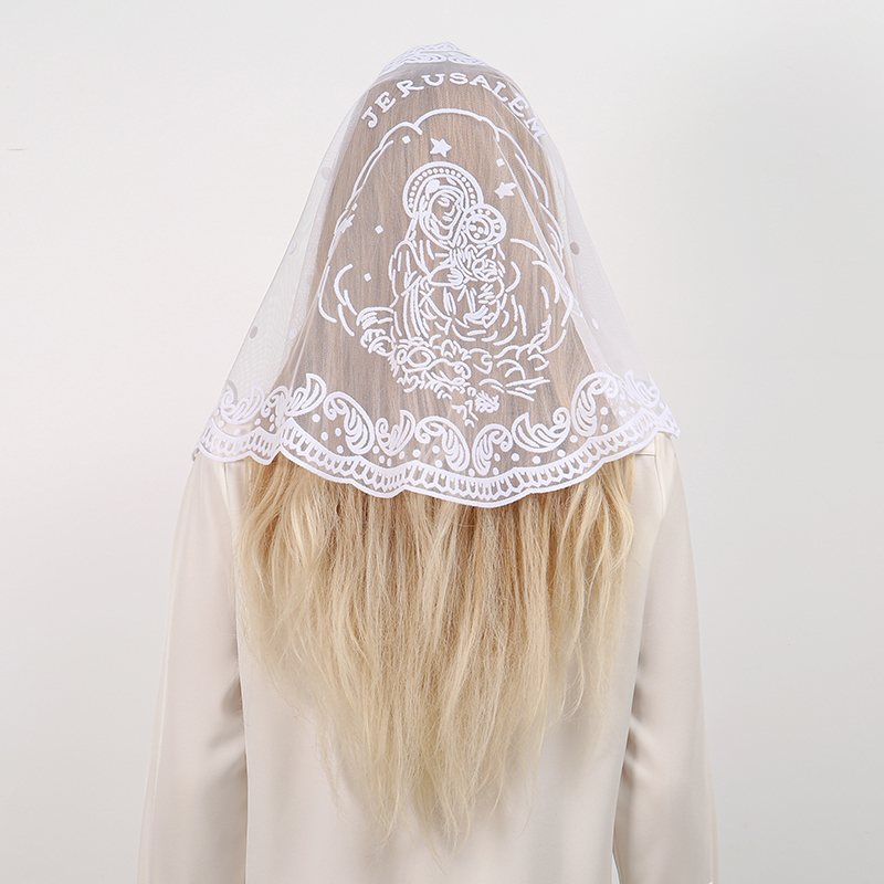 Embroidery Hijab - 1 шт. женский элегантный однотонный кружевной