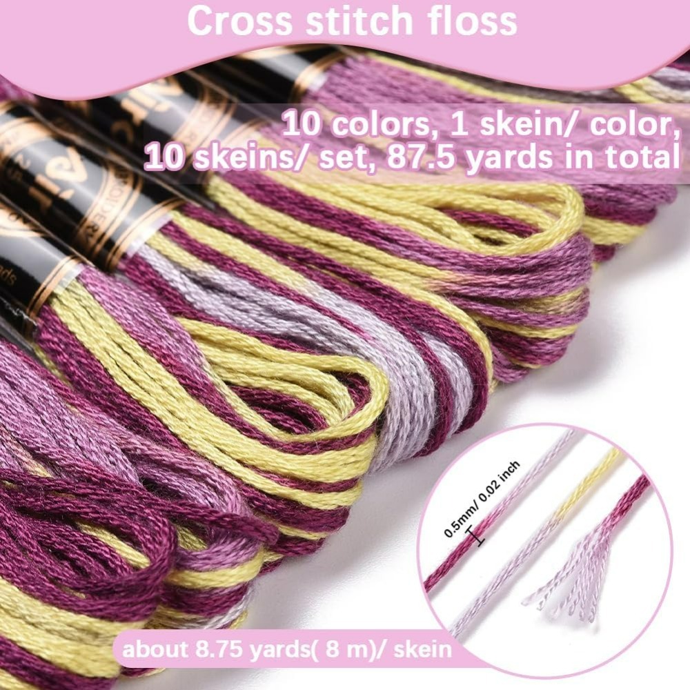 6-прядная фиолетовая разноцвет – обзор и цена Embroidery Kit Set