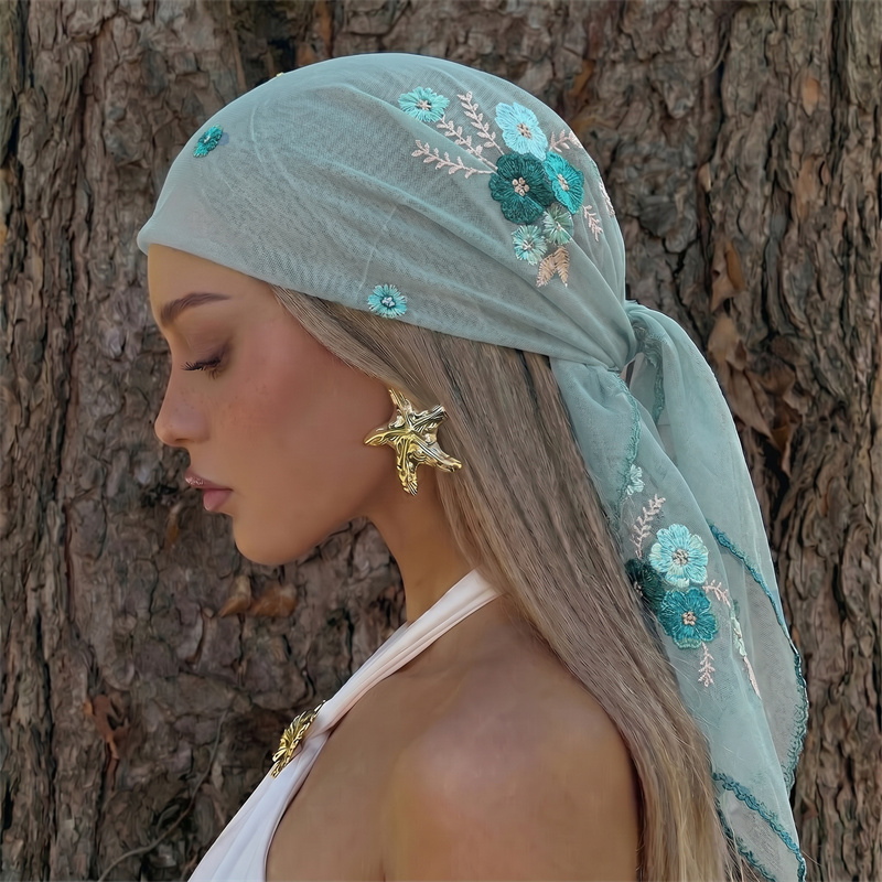 Роскошная прозрачная сетчатая  – обзор и цена Embroidery Hijab