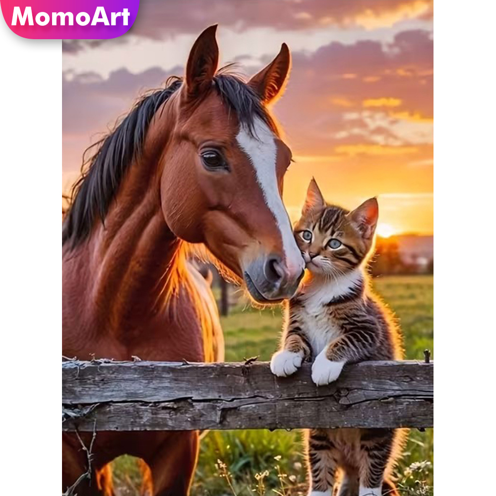 Алмазная мозаика Momoart: Лоша – обзор и цена Embroidery Horse