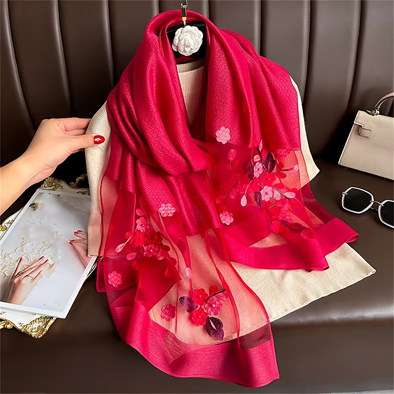 Женский шелковый шерстяной шар – обзор и цена Embroidery Hijab