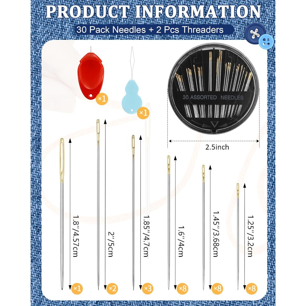 Набор из 30 стальных игл для р – обзор и цена Embroidery Kit Set