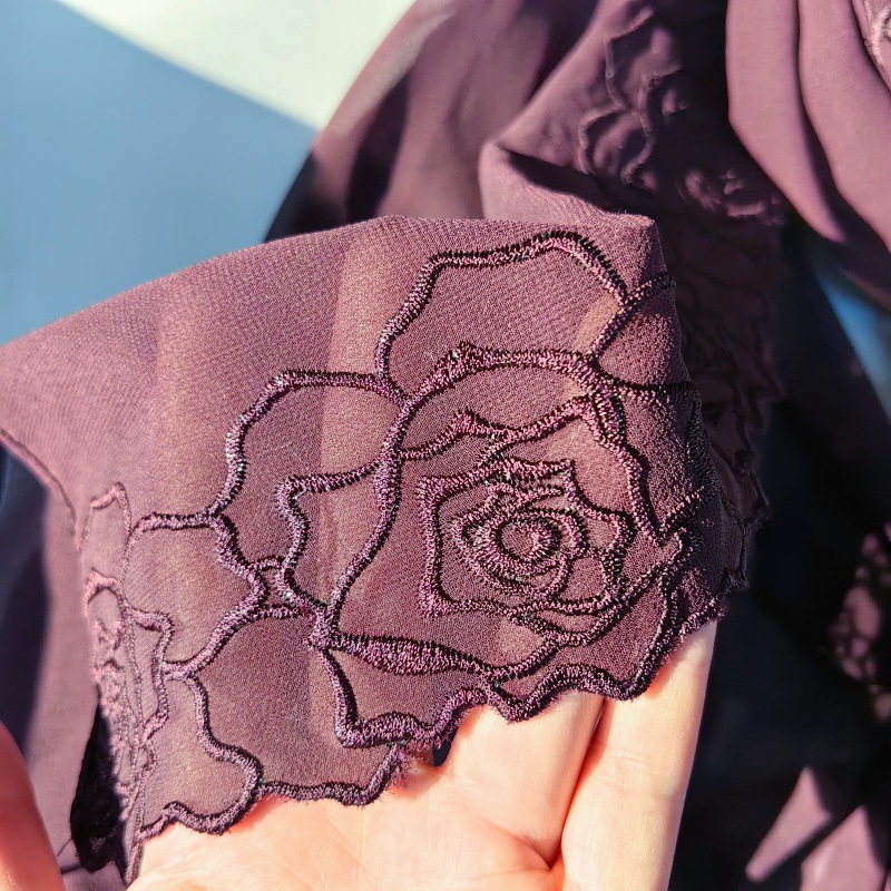 Фиолетовые шифоновые хиджабы-ш – обзор и цена Embroidery Hijab